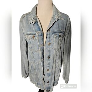 Forever 21 Los Angeles light wash denim jacket womens size s.
